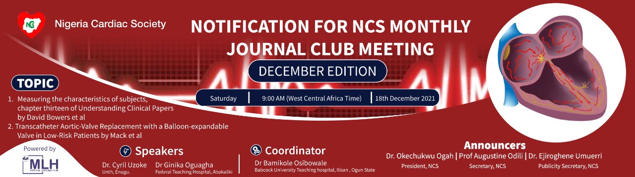 NCS MONTHLY JOURNAL CLUB MEETING, DECEMBER EDITION